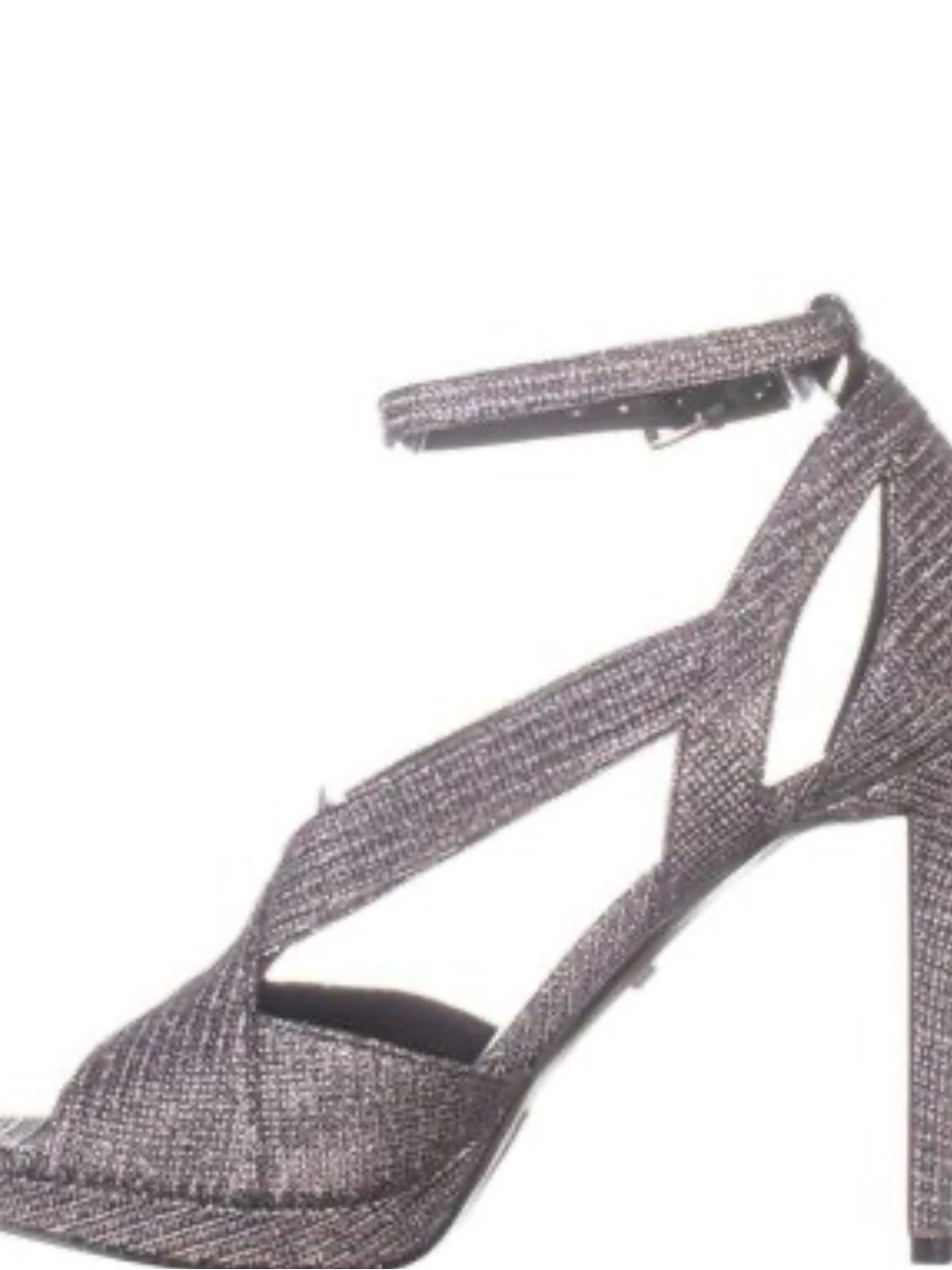 Michael Kors Collection Silver Glitter Crisscross Wedge Sandals
